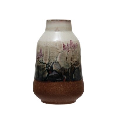 Aronda Brown/Black/White 7.75" Stoneware Table Vase - Image 0