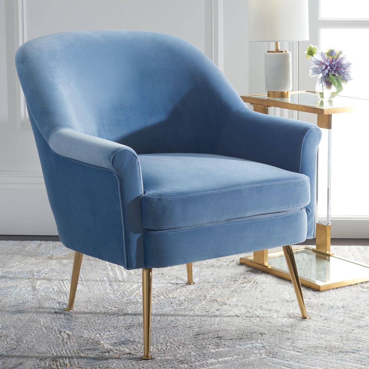 Rodrik Accent Chair - Light Blue - Safavieh - Image 1