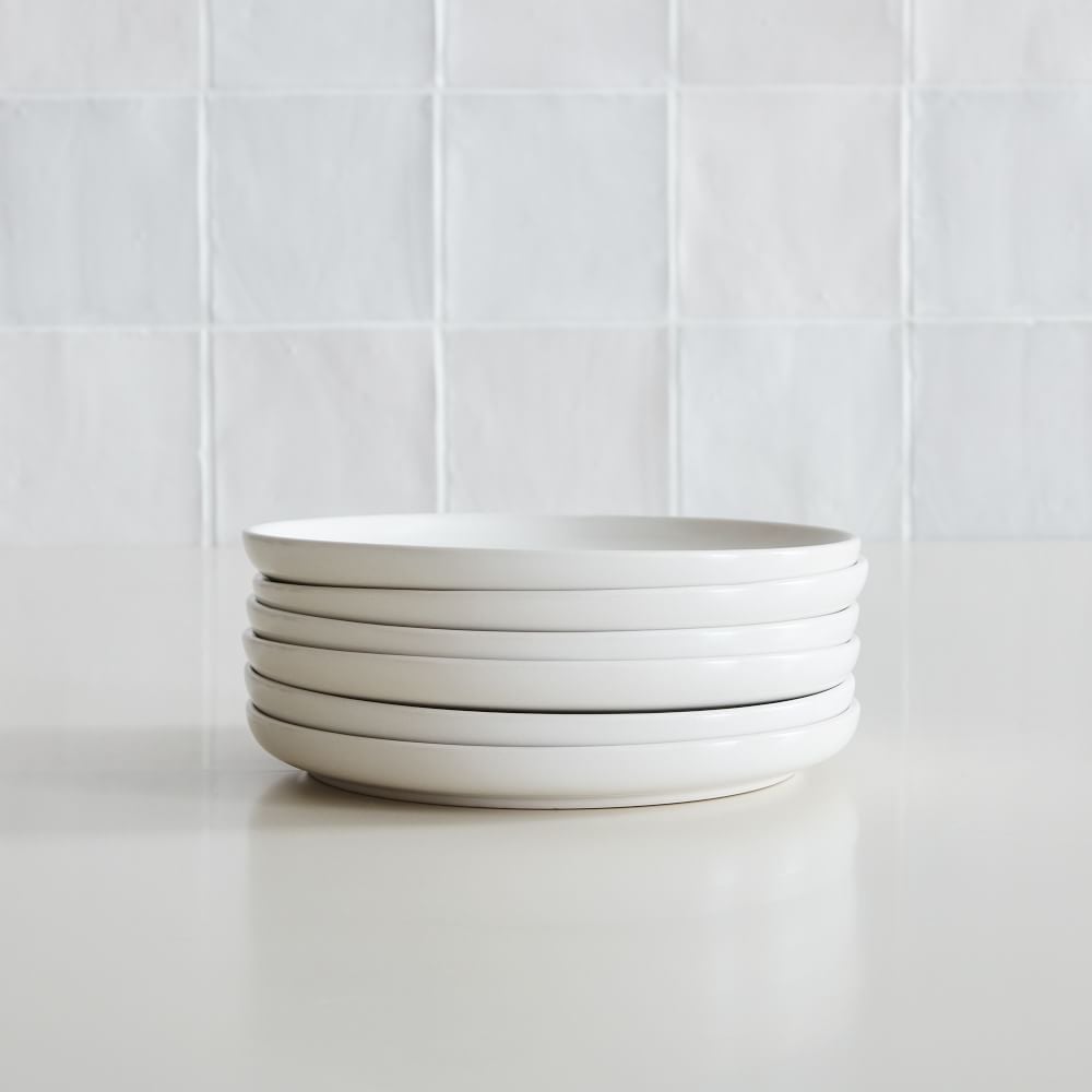 Stoneware Dinnerware, Salad Plate, White, Set of 6 - Image 0
