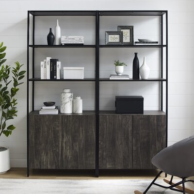 Whitted 80.5'' H x 68'' W Steel Etagere Bookcase - Image 0