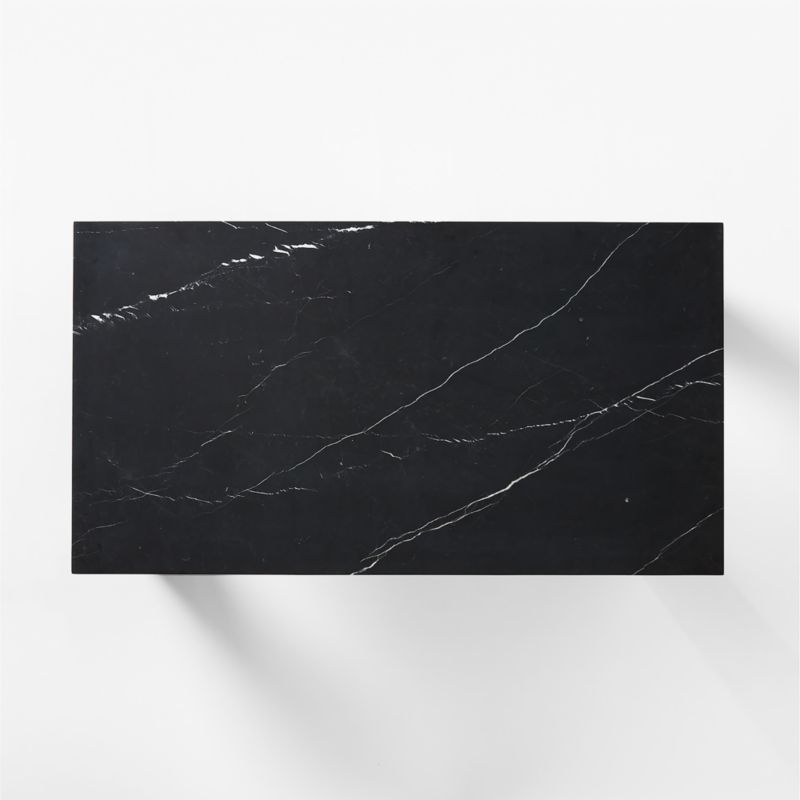 Sydney 72'' Rectangular Black Marble Dining Table with Black Steel Legs - Image 5