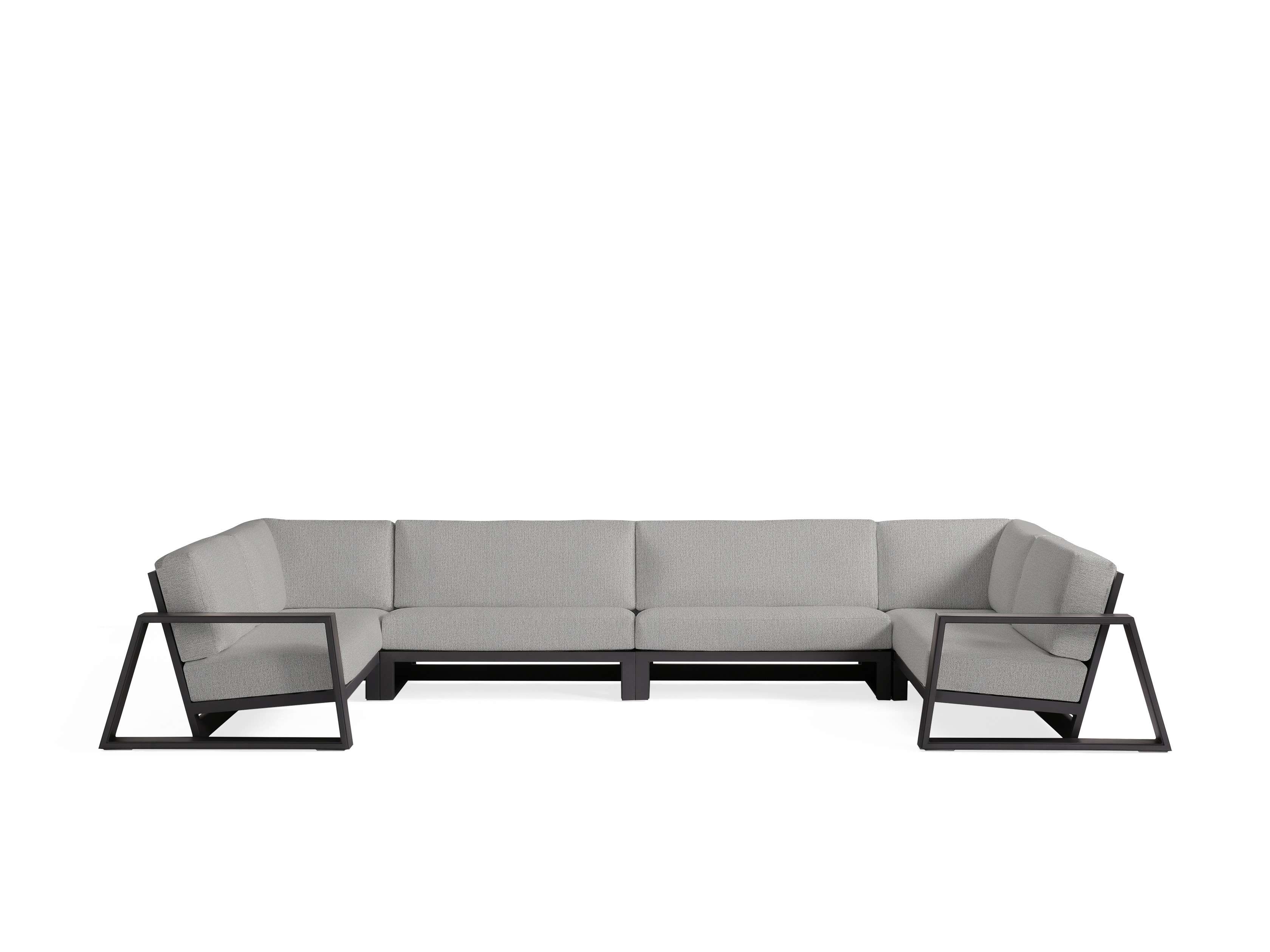 Canyon Outdoor Four-Piece Sectional Aluminum Small in Gray  Twilly Grey  - Image 0