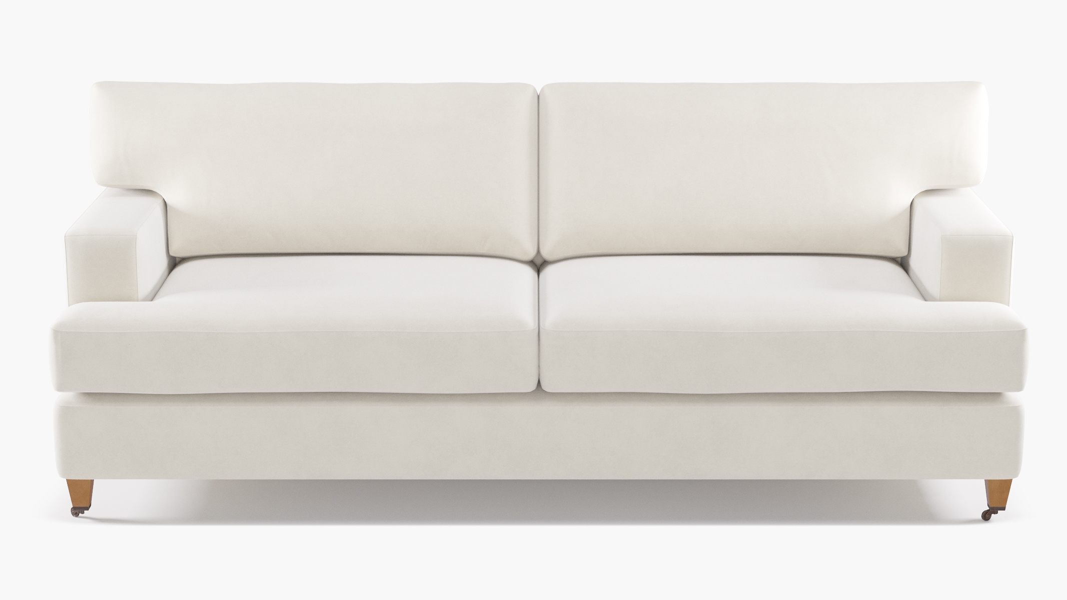 Classic Sofa, White Classic Velvet, Oak - Image 0