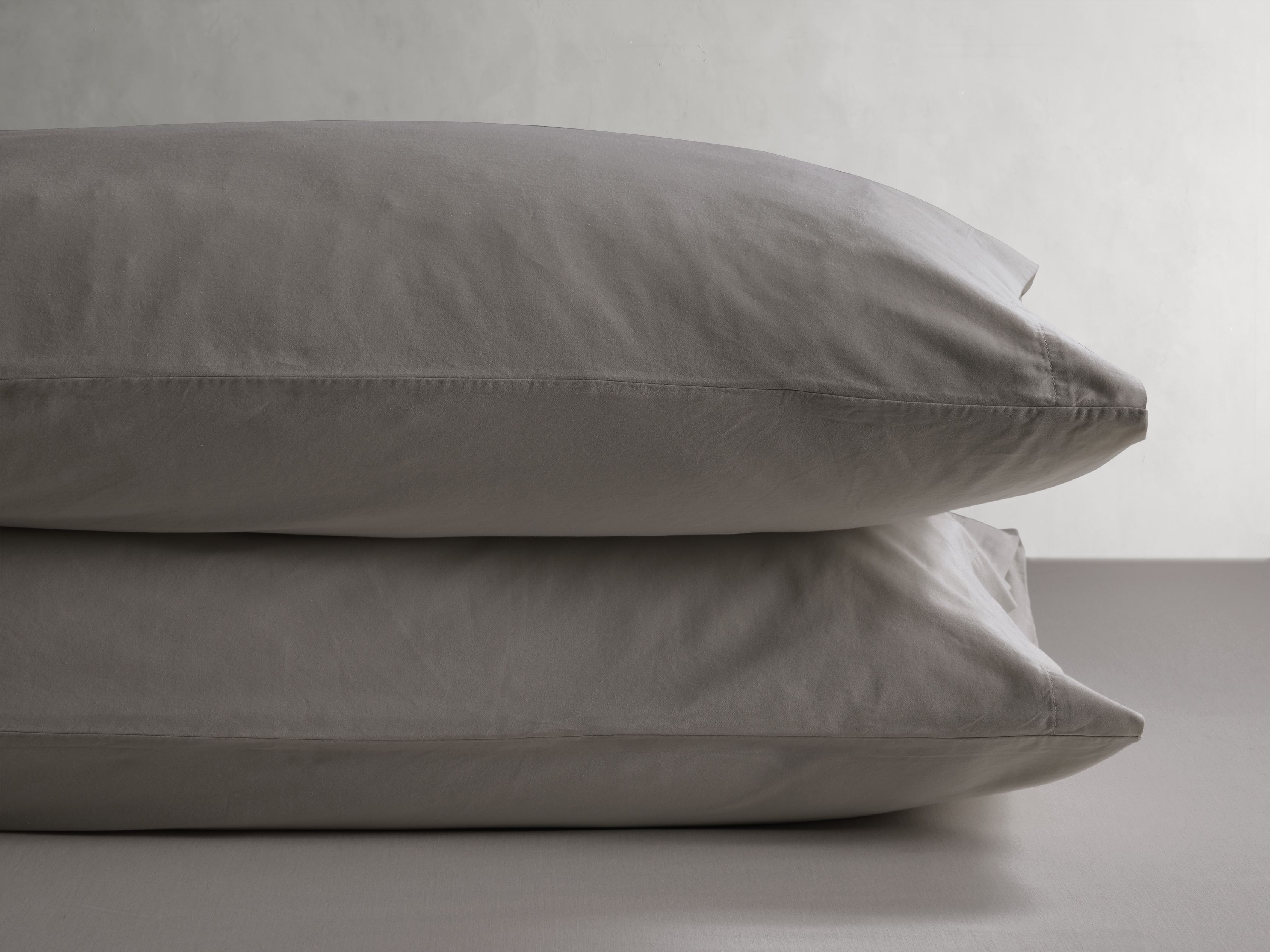 Italian Garment-Dyed Pillowcases (Set Of 2) Sateen Standard in Brown - Image 0