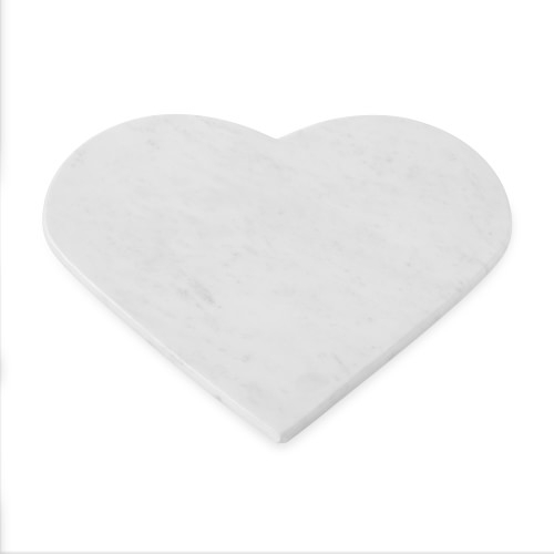 White Marble Heart Cheese Board, Large - Image 0