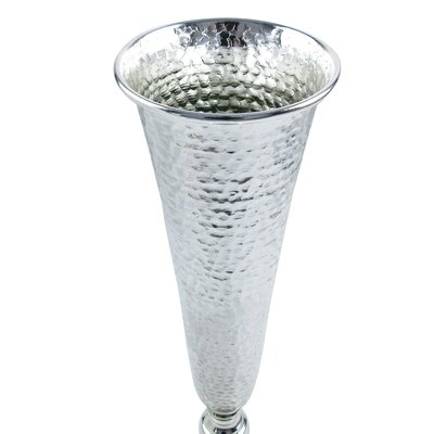 Hammered Metal Trumpet Vase - Image 0