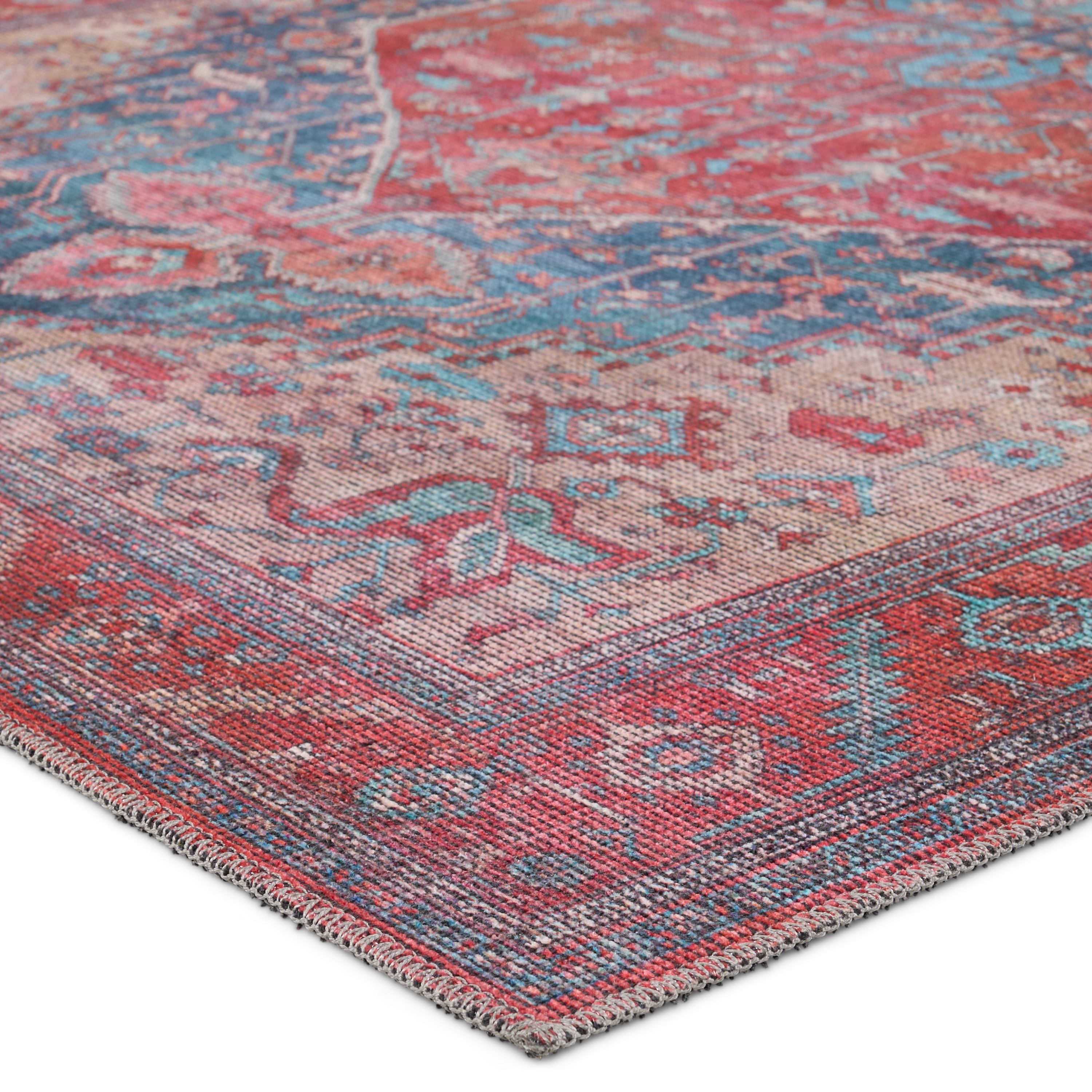 Vibe by Fairbanks Medallion Red/ Blue Area Rug (9'2"X12') - Image 1