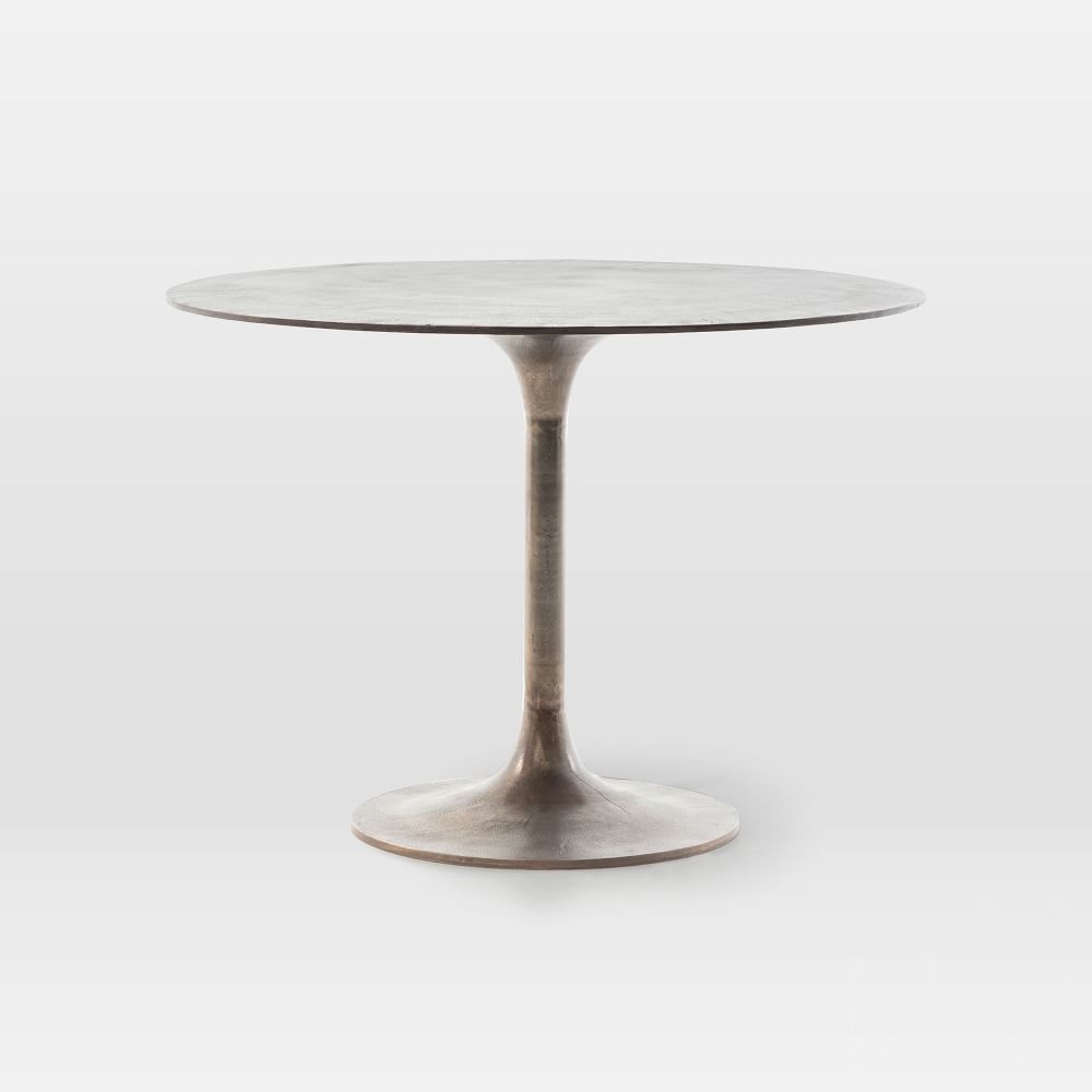 Tulip Pedestal 42" Bistro Table, Antique Rust - Image 0