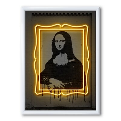 'Mona Lisa Neon' - Picture Frame Print on Canvas - Image 0