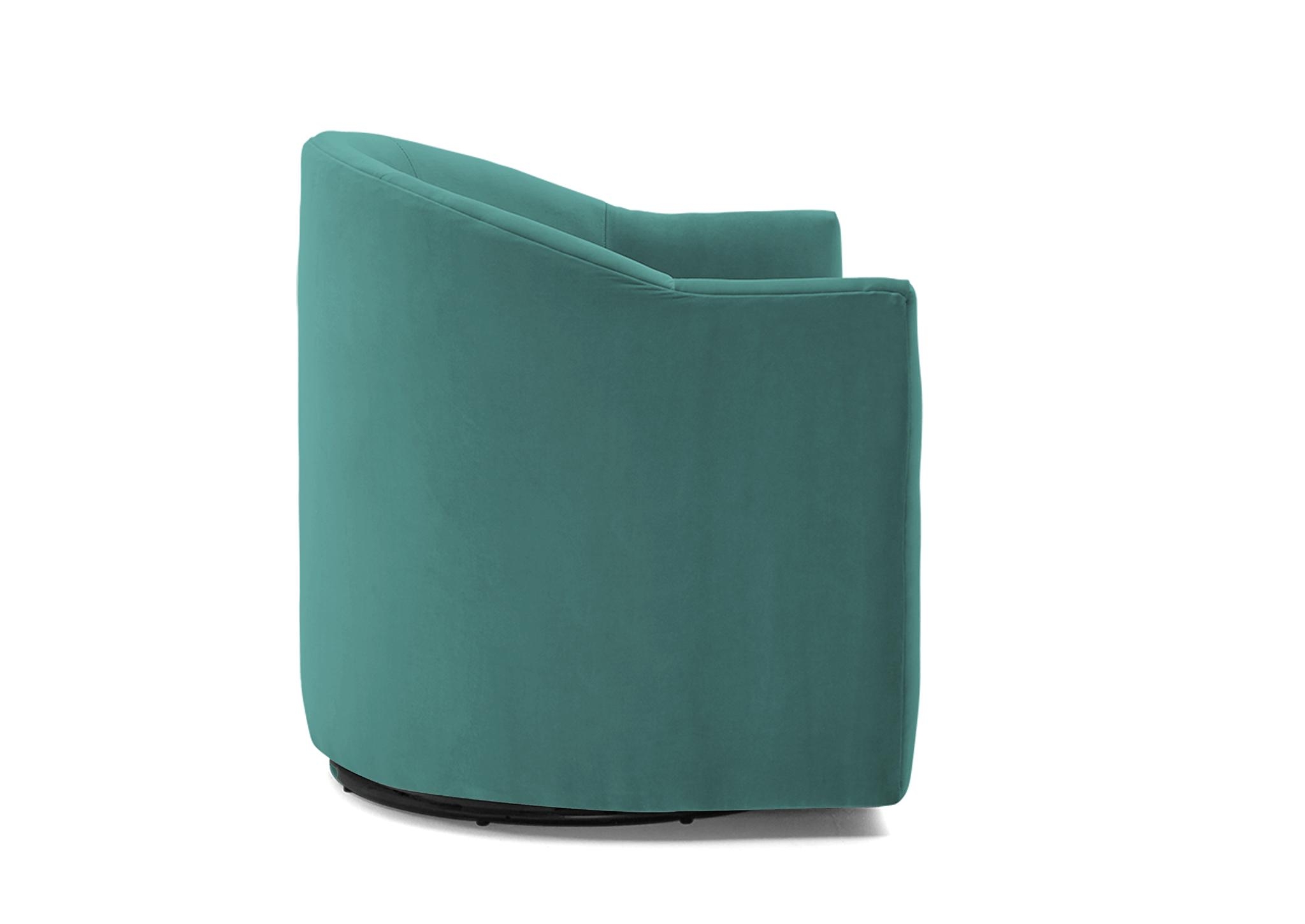 Green Jolie Mid Century Modern Swivel Chair - Essence Aqua - Image 2