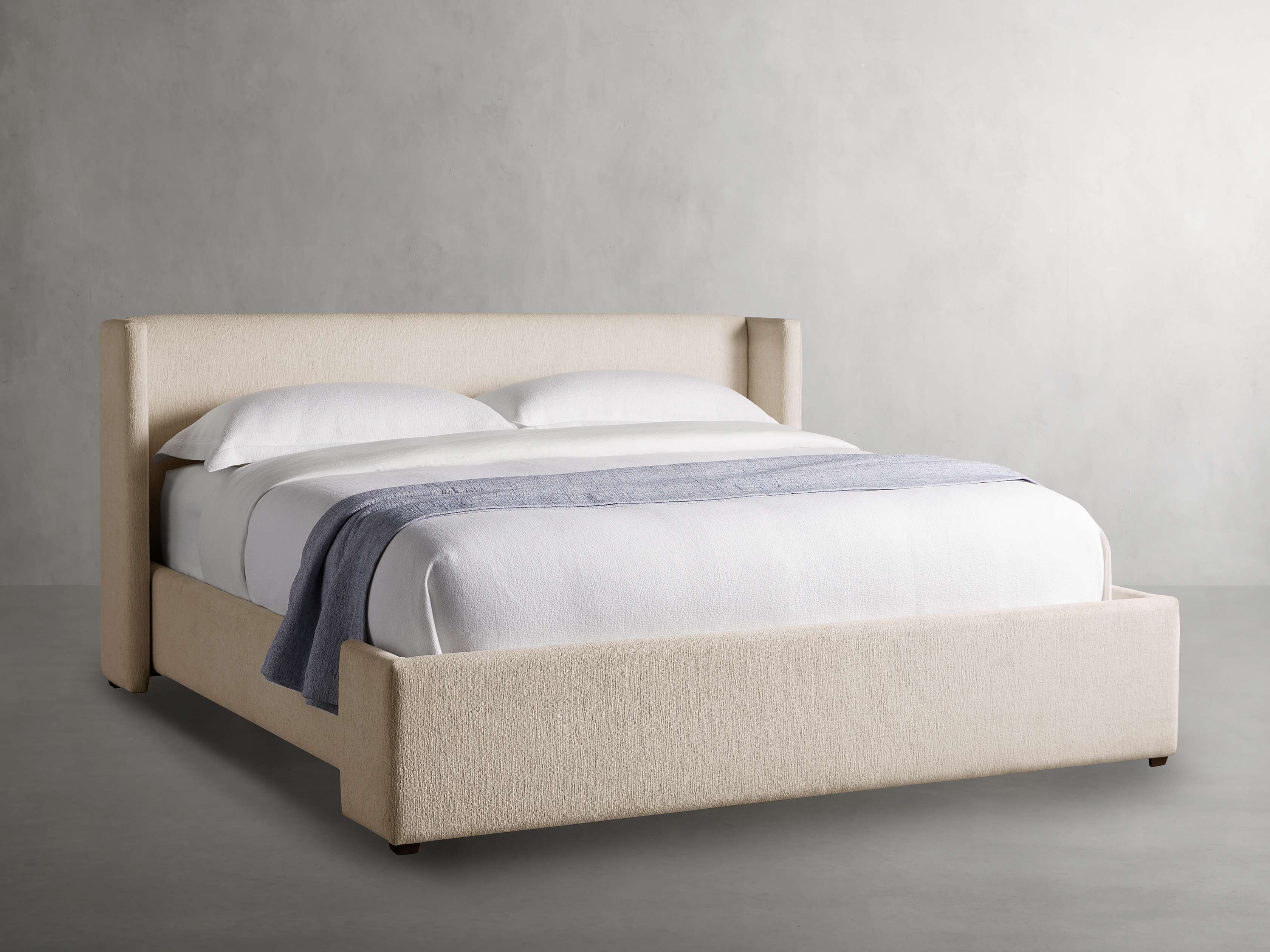 Wyller Bed in Upholstered King White  Tania Cashmere/42" - Image 0