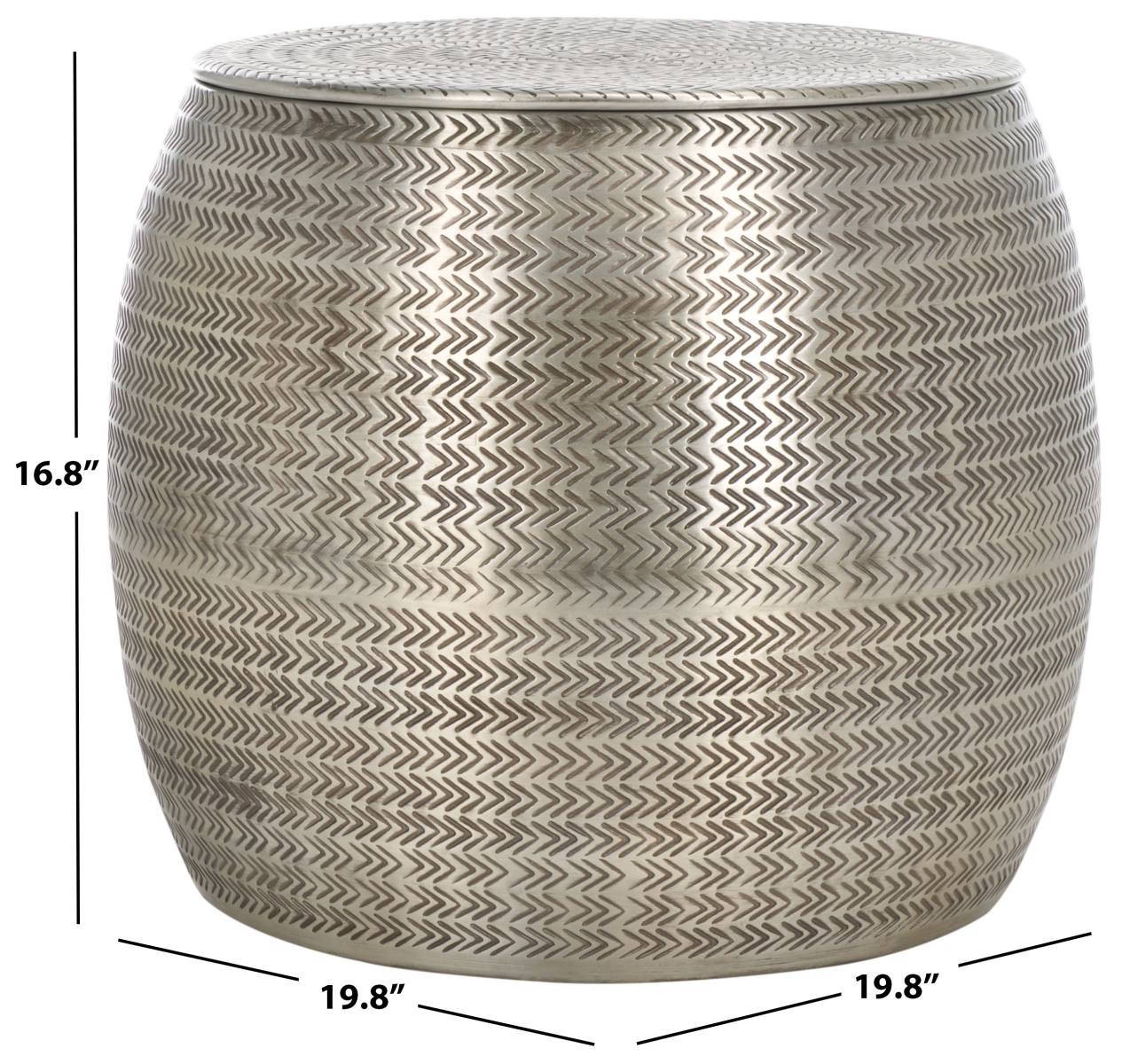 Apoline Side Table With Storage - Antique Silver - Safavieh - Image 7