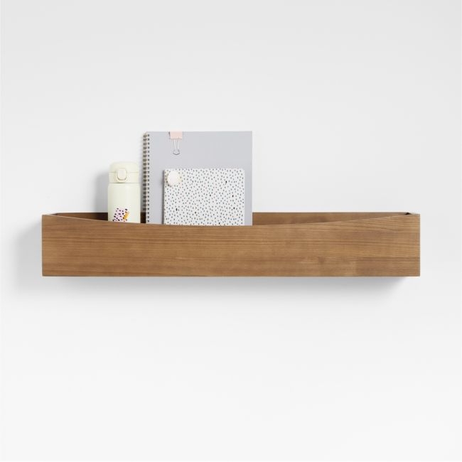 Hampshire Natural Brown Wood Kids Wall Shelf - Image 0