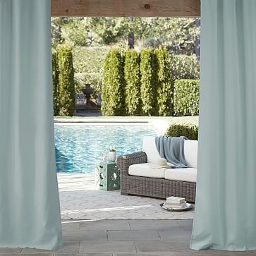 Sunbrella Indoor/Outdoor Solid Cast Curtain, Mist, 48"x84" - Image 0