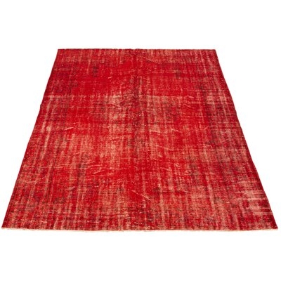 One-of-a-Kind Hand-Knotted 1980s 6' x 9'1" Wool Area Rug in Red - Image 0