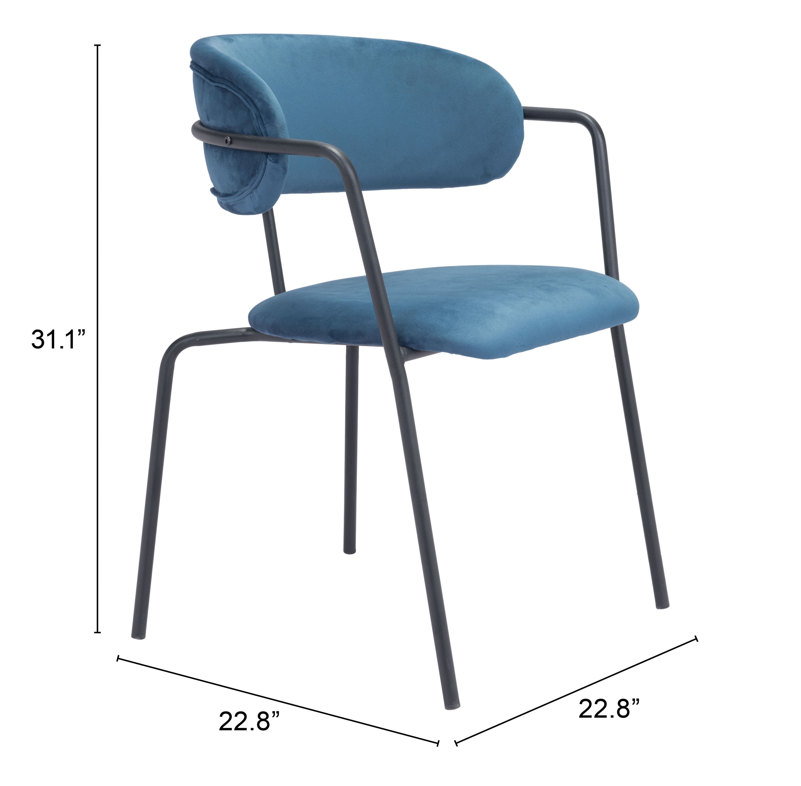 Emrys Dining Chair (Set of 2) Blue & Black - Image 8