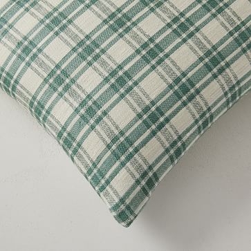 Heather Taylor Home Tartan Silk Pillow Cover, 18"x18", Evergreen - Image 1