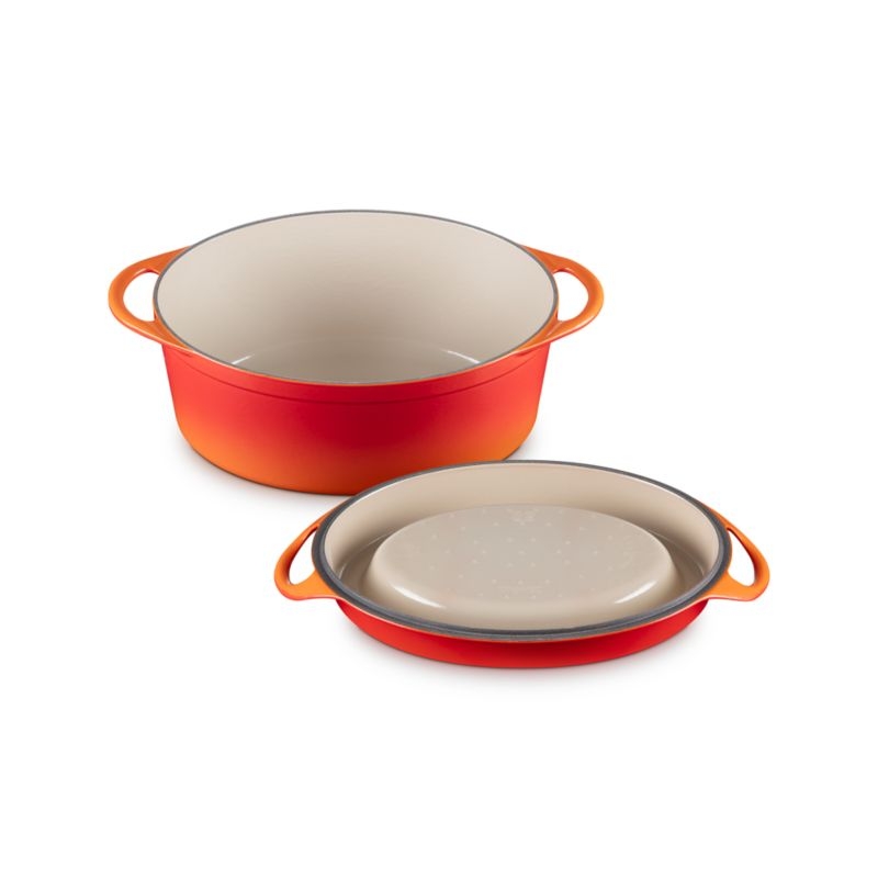 Le Creuset ® 7.25-Qt. Flame Enameled Cast Iron Oval Doufeu Dutch Oven - Image 3