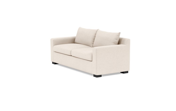 Sloan Sleeper Sleeper Sofa with Beige Natural Fabric, standard down blend cushions, and Painted Black legs - Image 4