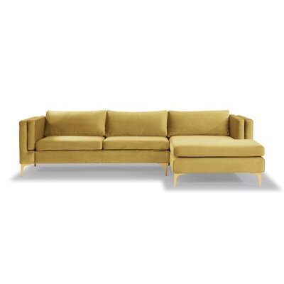 Lailah Wide Velvet Sofa & Chaise - Image 0