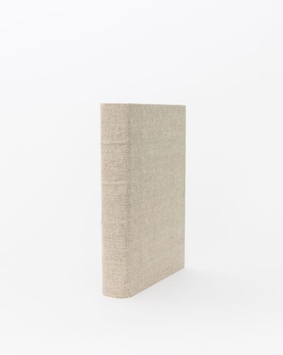 Handcrafted Linen Book, Tan, Medium - Image 0
