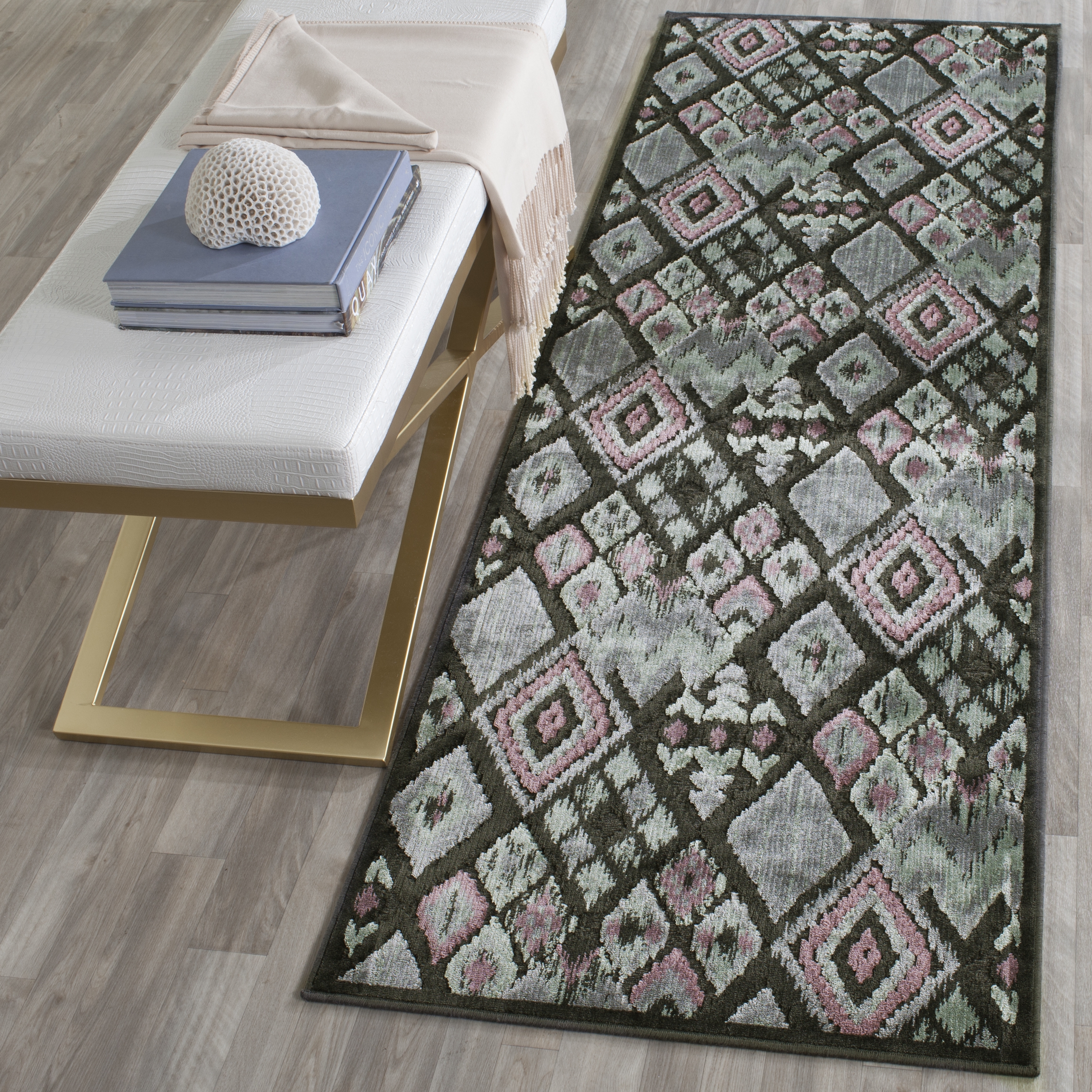 Arlo Home Woven Area Rug, PAR114-330, Charcoal/Multi,  2' 5" X 7' 6" - Image 1