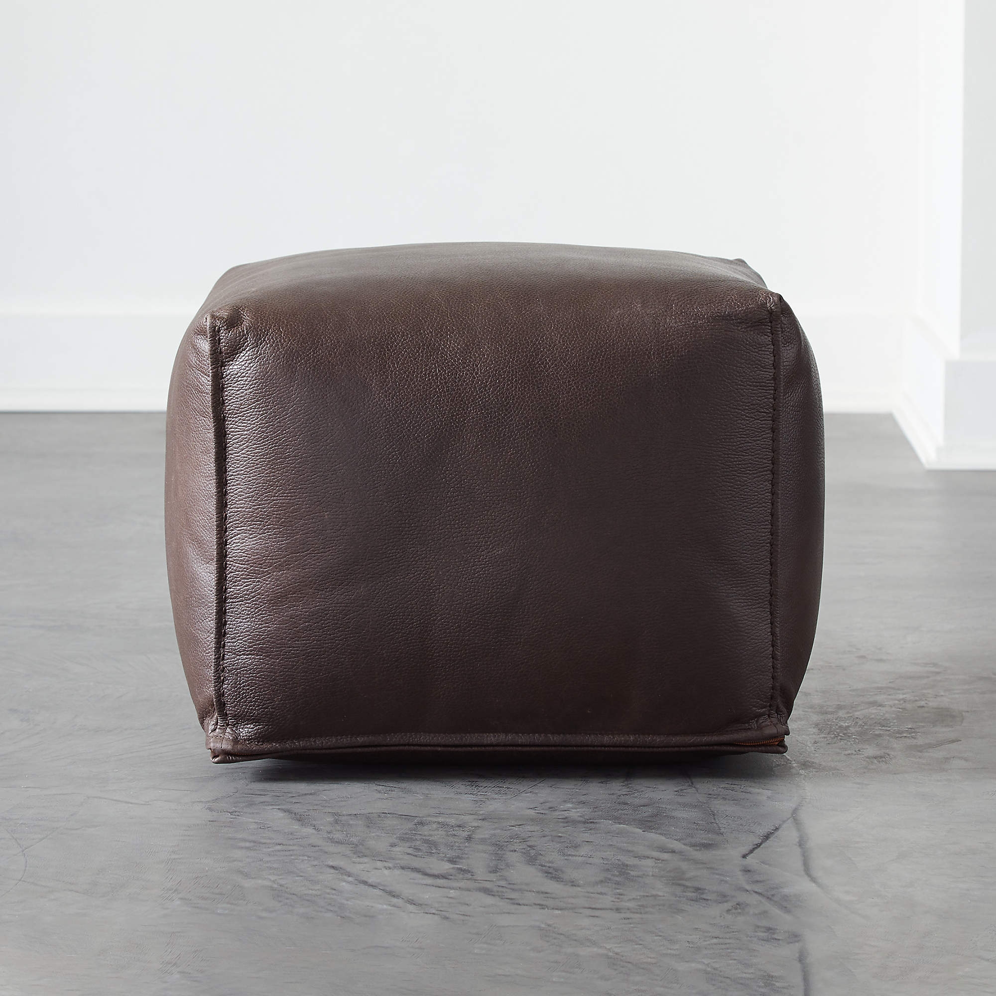 Surge Leather Pouf - Image 1