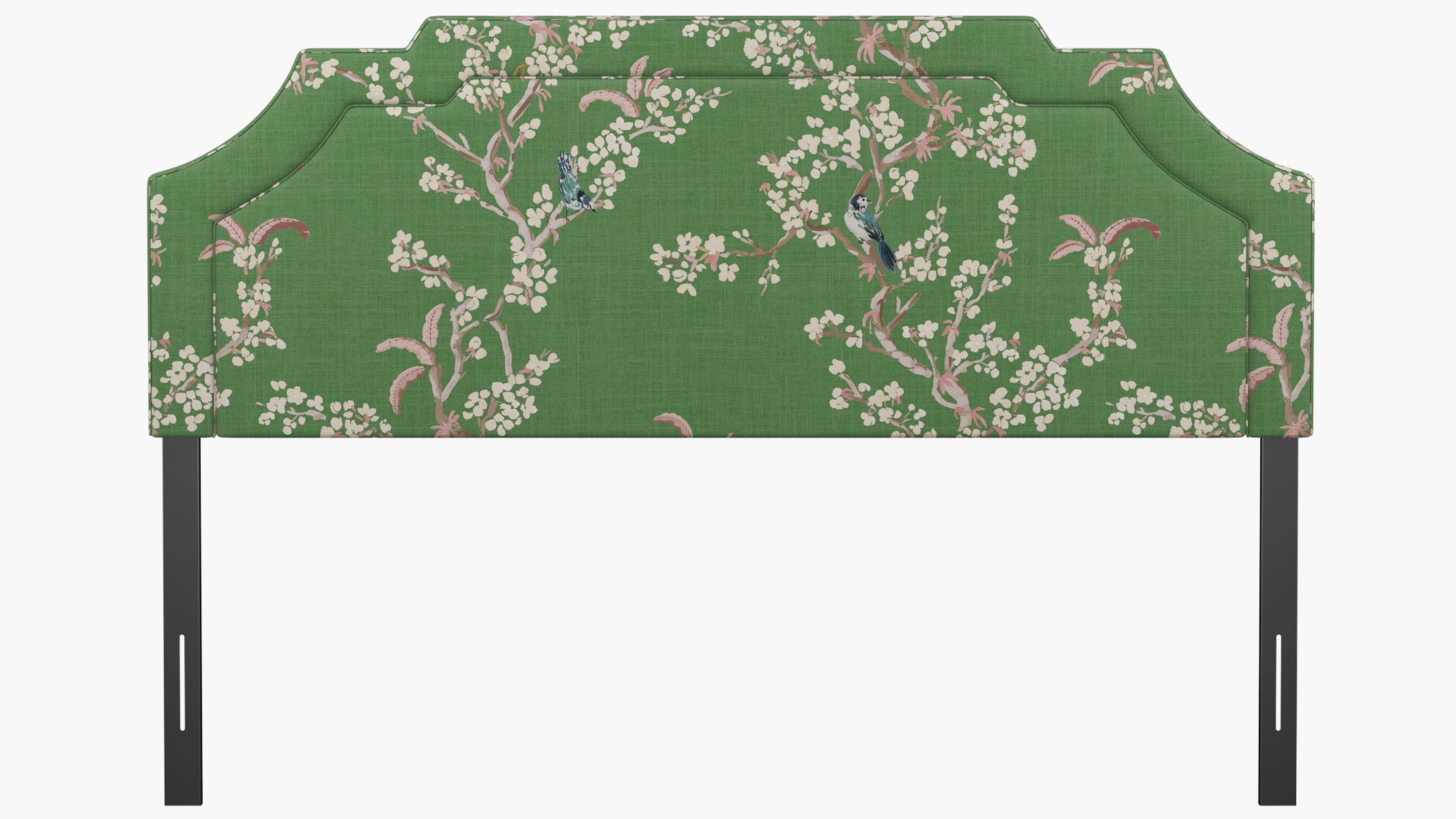 Art Deco Headboard, Jade Cherry Blossom, King - Image 1