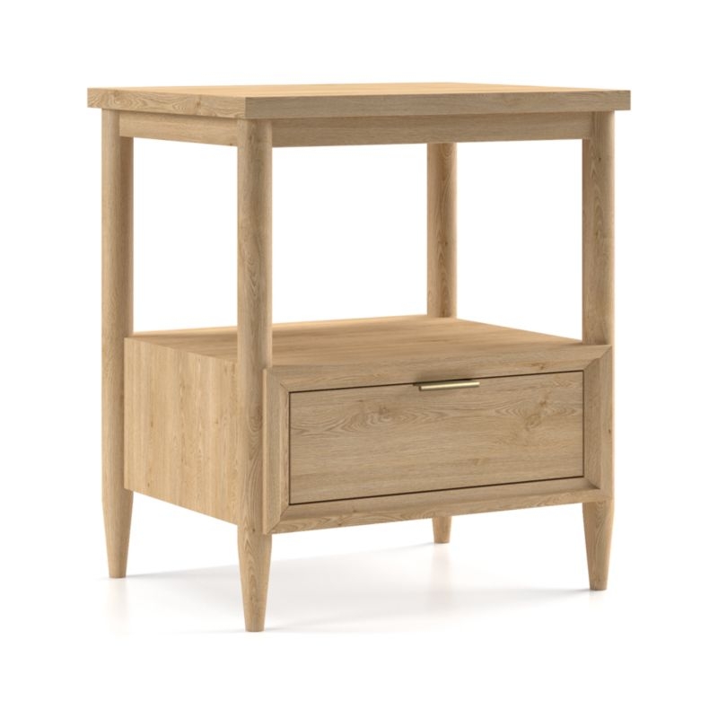 Bodie Natural Oak Wood Kids Nightstand with Drawer - Image 2