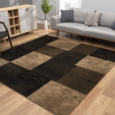 Brayden Studio® Montage Collection Modern Abstract Area Rug , Brown - Image 0