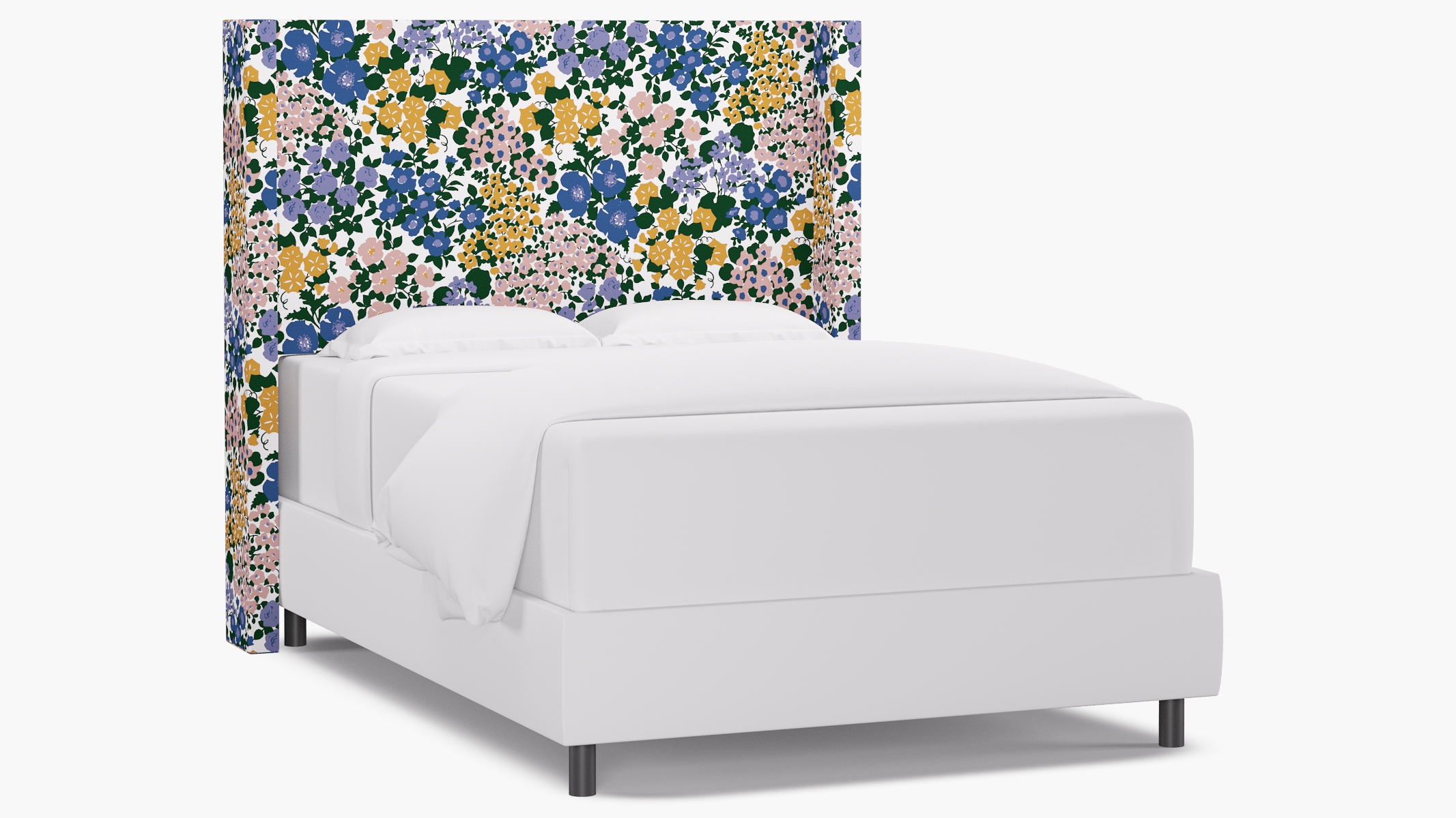 Modern Wingback Headboard, Lavender Million Flowers, Full - Image 0