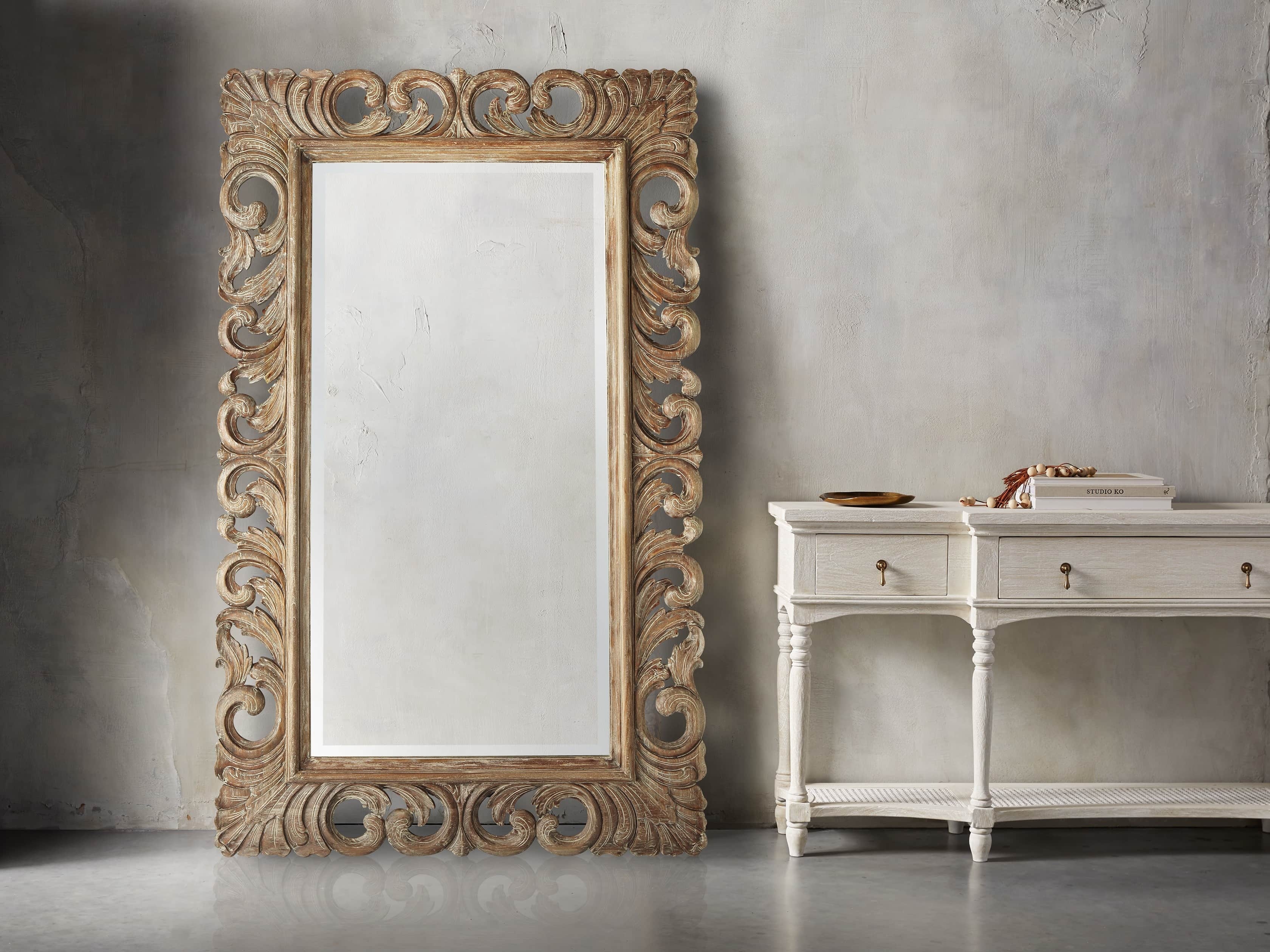 Porter Floor Mirror in Rustic Wood Natural - Image 0