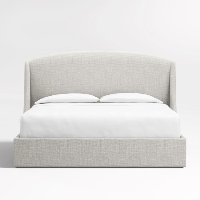 Lafayette 56" Mist Grey Upholstered King Headboard with Storage Bed Base - Image 0