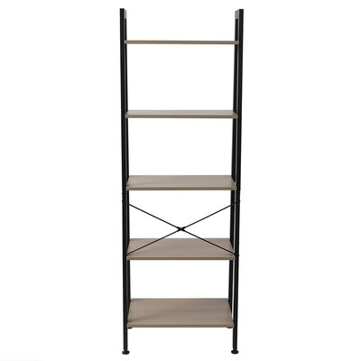 5 Tiers Industrial Ladder Shelf,Bookshelf,Gray - Image 0