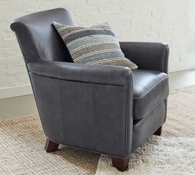 Irving Roll Arm Leather Armchair, Polyester Wrapped Cushions, Vegan Java - Image 5