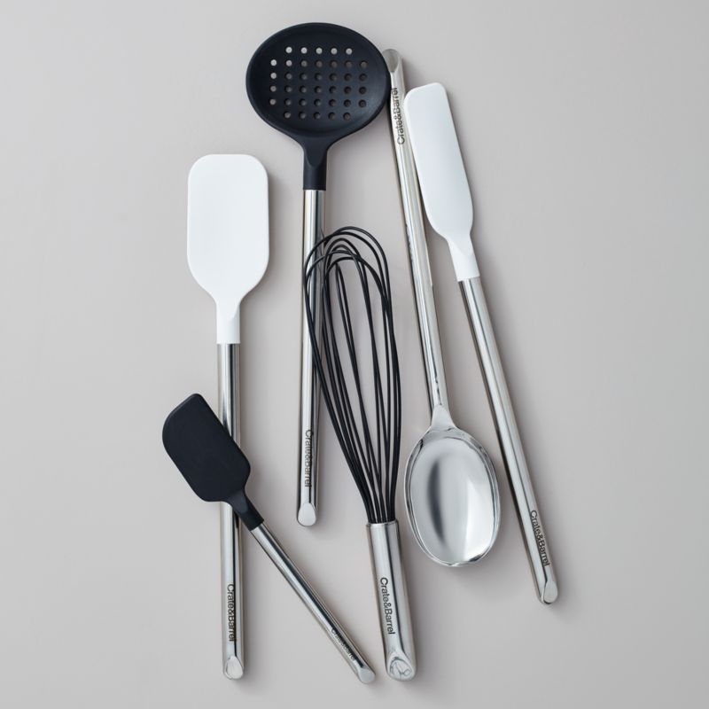 Crate & Barrel Black Silicone and Stainless Steel Slotted Turner Spatula - Image 2