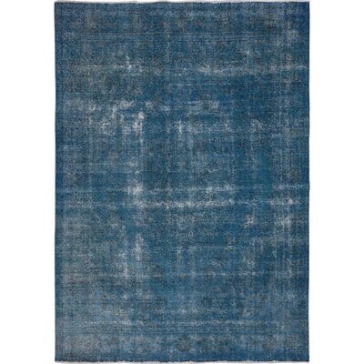 One-of-a-Kind Hand-Knotted New Age Blue 9'6" x 12'7" Wool Area Rug - Image 0