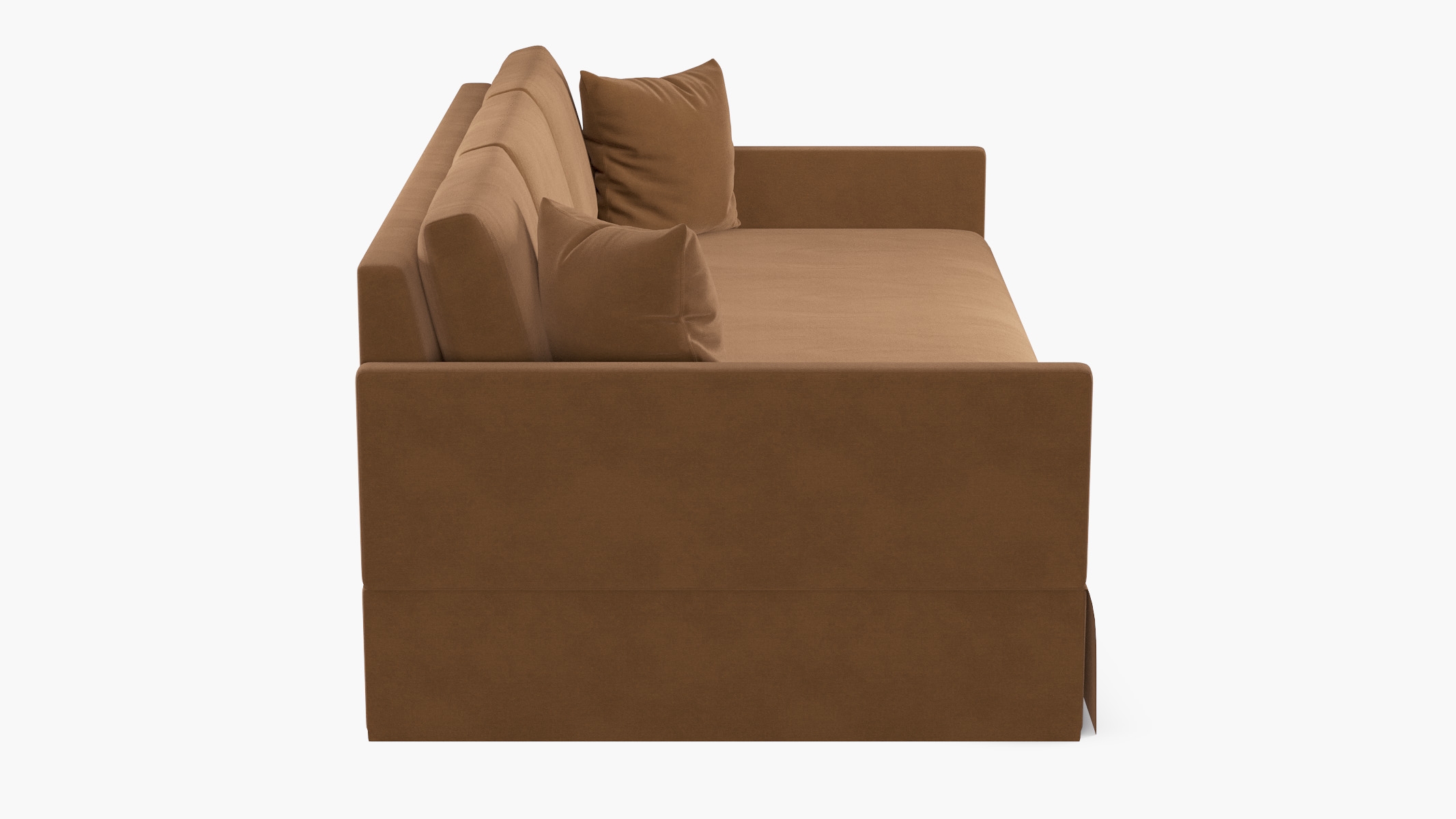 Skirted Track Arm Sofa, Nutmeg Luxe Velvet, Extra Deep (43") - Image 2