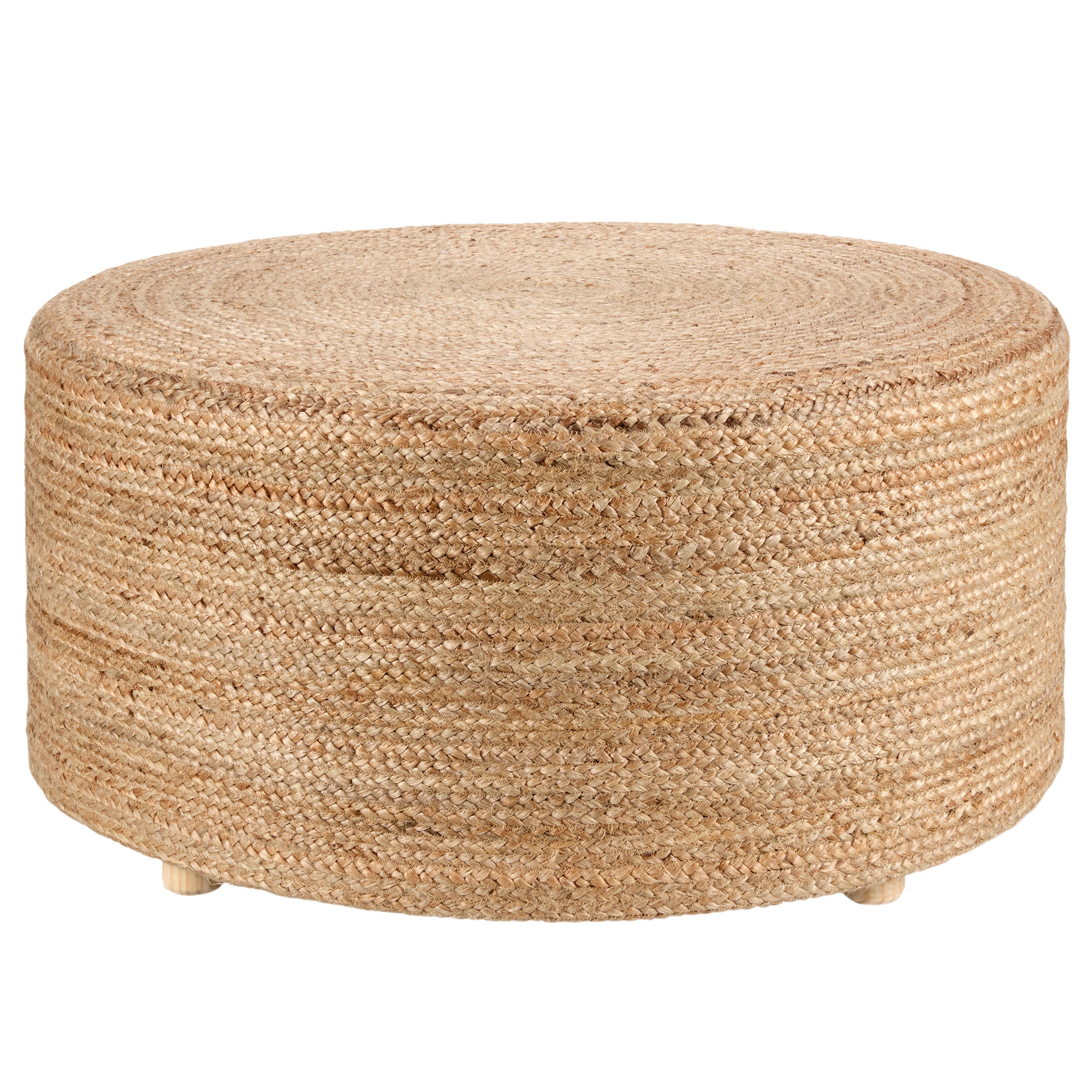 Barnum SBT02 Handmade Solid Natural Round Pouf (36"x36"x18") - Image 0