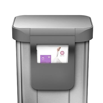 Liner Rim Rectangular Step Can, Brushed, 45L - Image 3