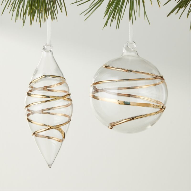 Salaria Teardrop 24K Gold Glass Christmas Tree Ornament 4.5" - Image 2