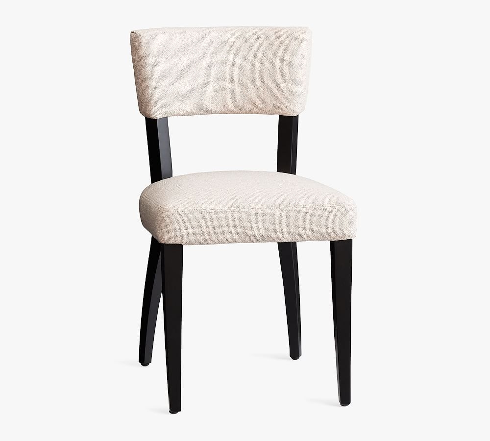 Payson Upholstered Dining Side Chair, Black Leg, Park Weave Charcoal - Image 0