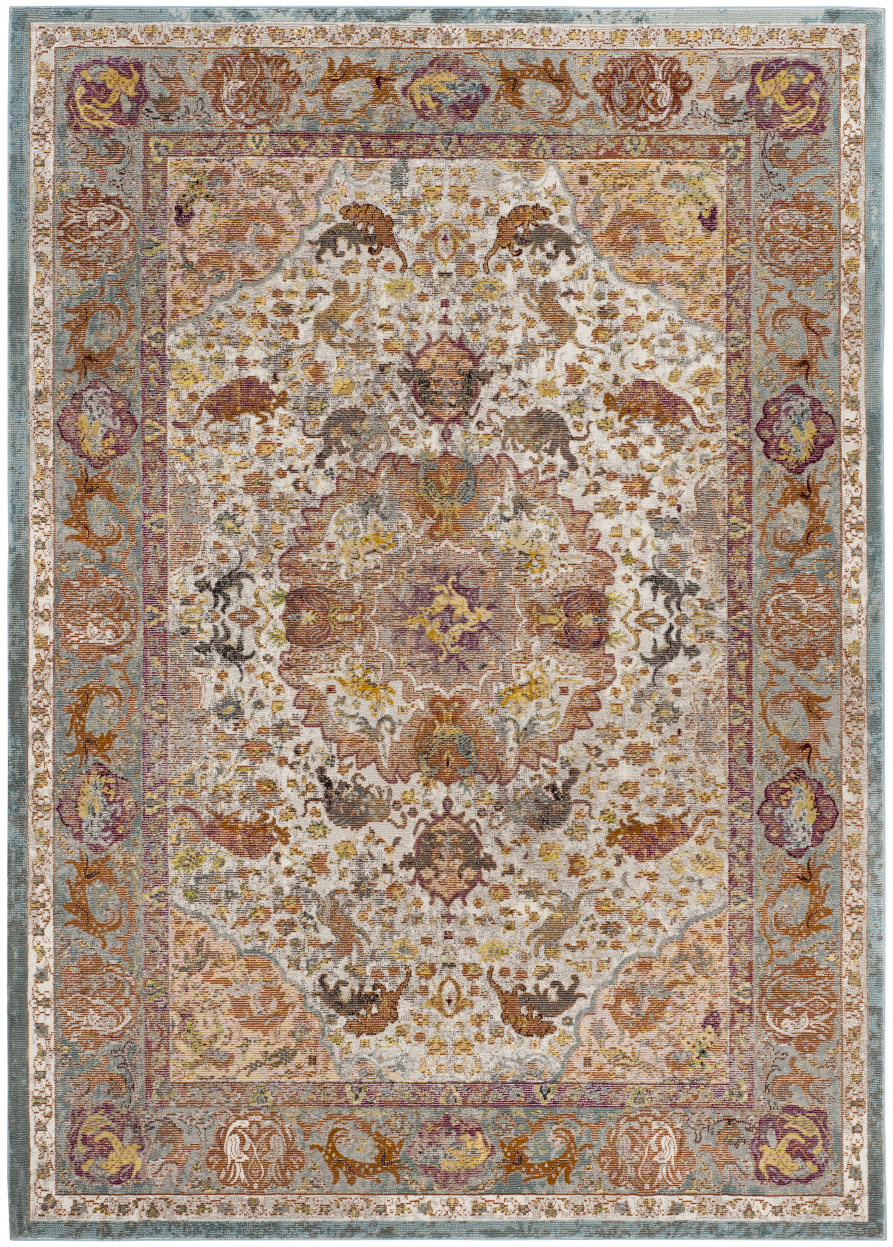 Arlo Home Woven Area Rug, ARA120E, Beige/Orange,  5' 1" X 7' 6" - Image 0