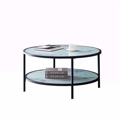 Coffee Table With Storage-Marble - Image 0