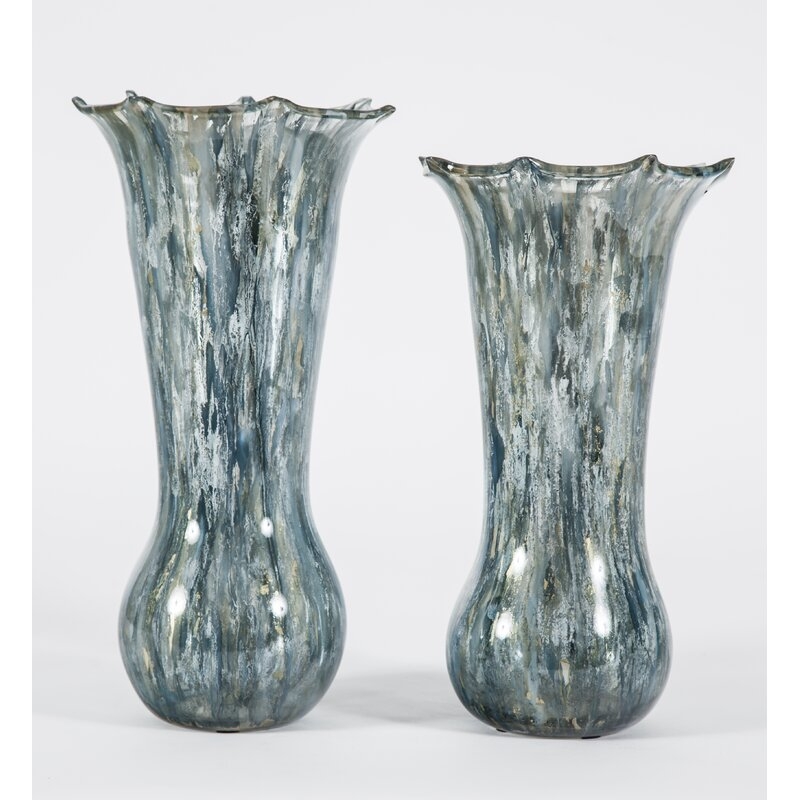 Prima Design Source Camila Hand Blown Glass Vase Size: 16" H x 8" W x 8" D - Image 0