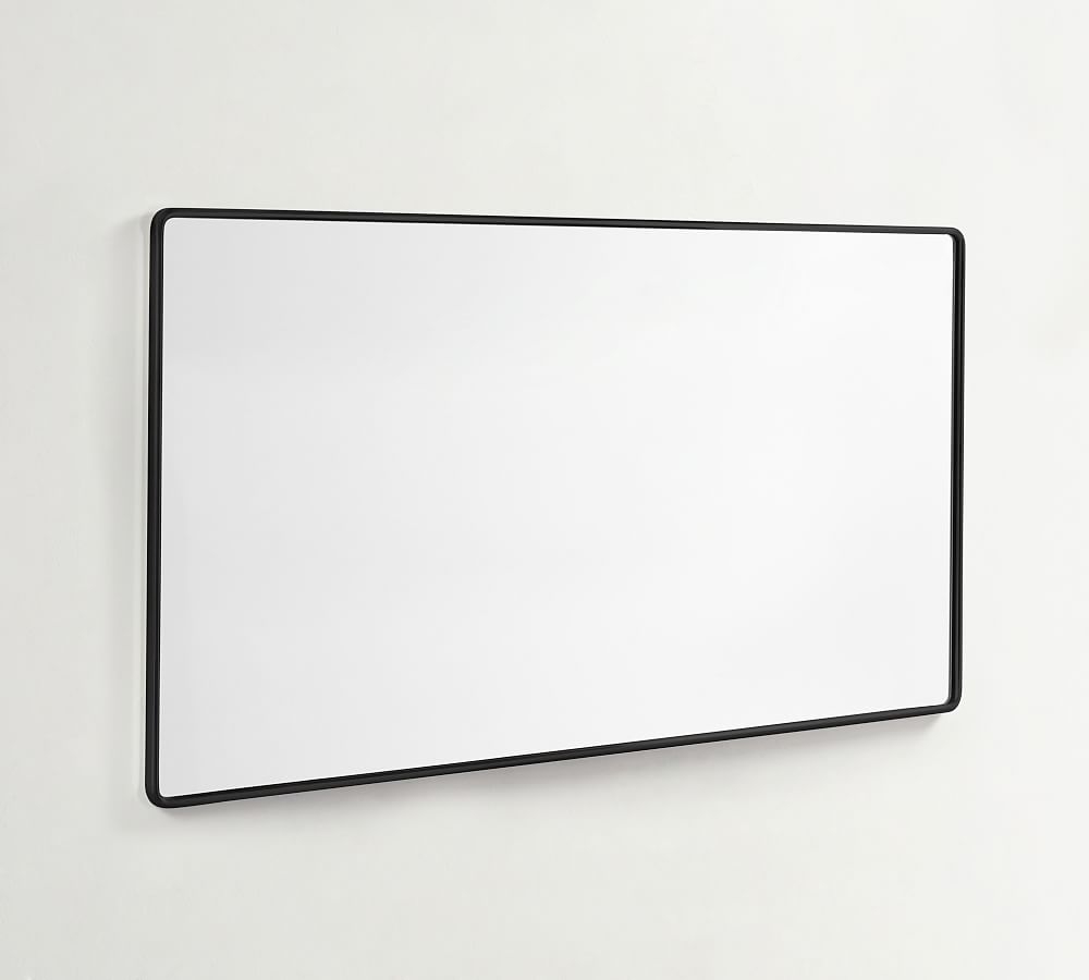 Matte Black Vintage Double Wide Rectangular Mirror, 60 x 30" - Image 0