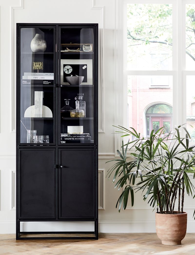 Casement Black Tall Storage Cabinet - Image 7
