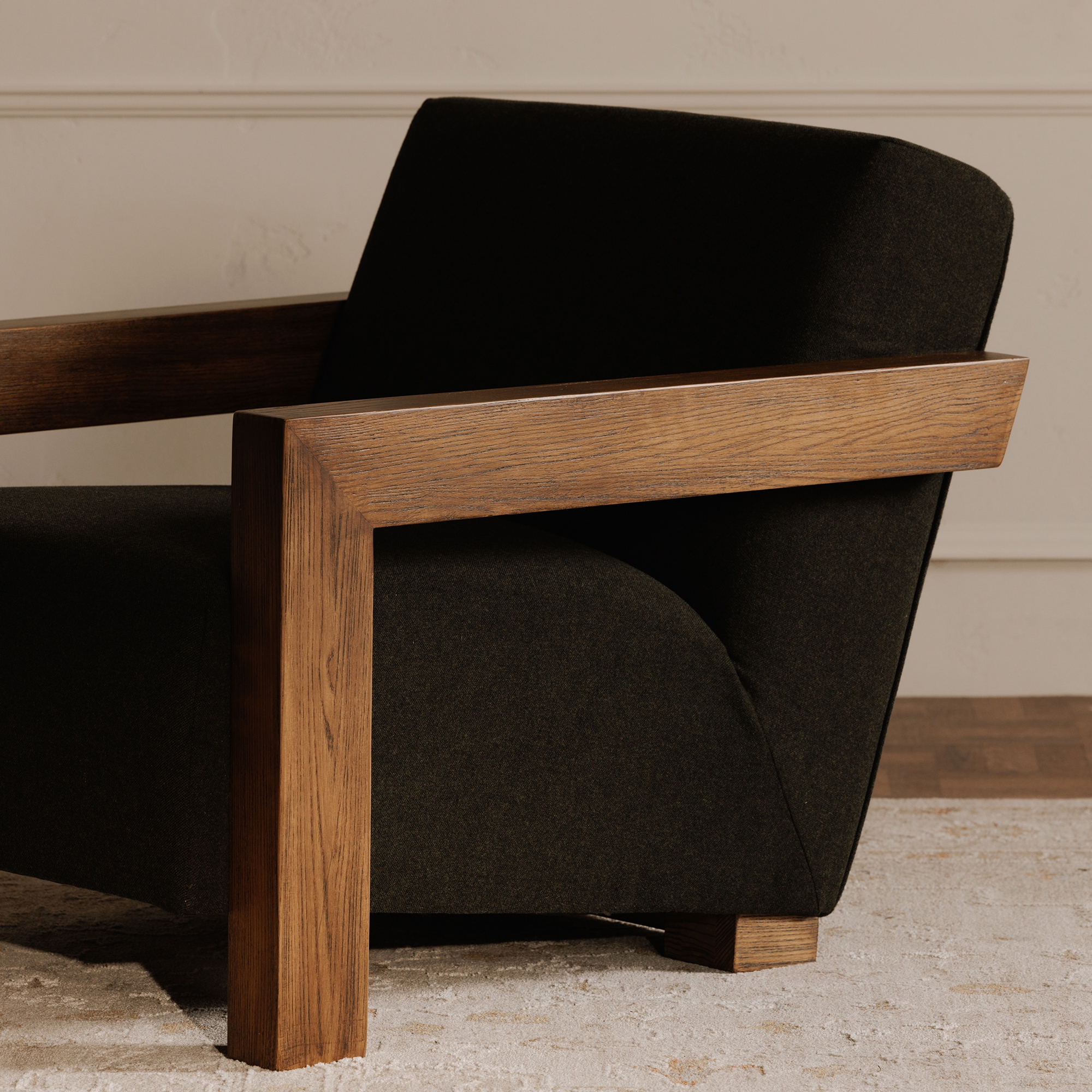 Garnet Lounge Chair Olive Wool Blend - Image 8