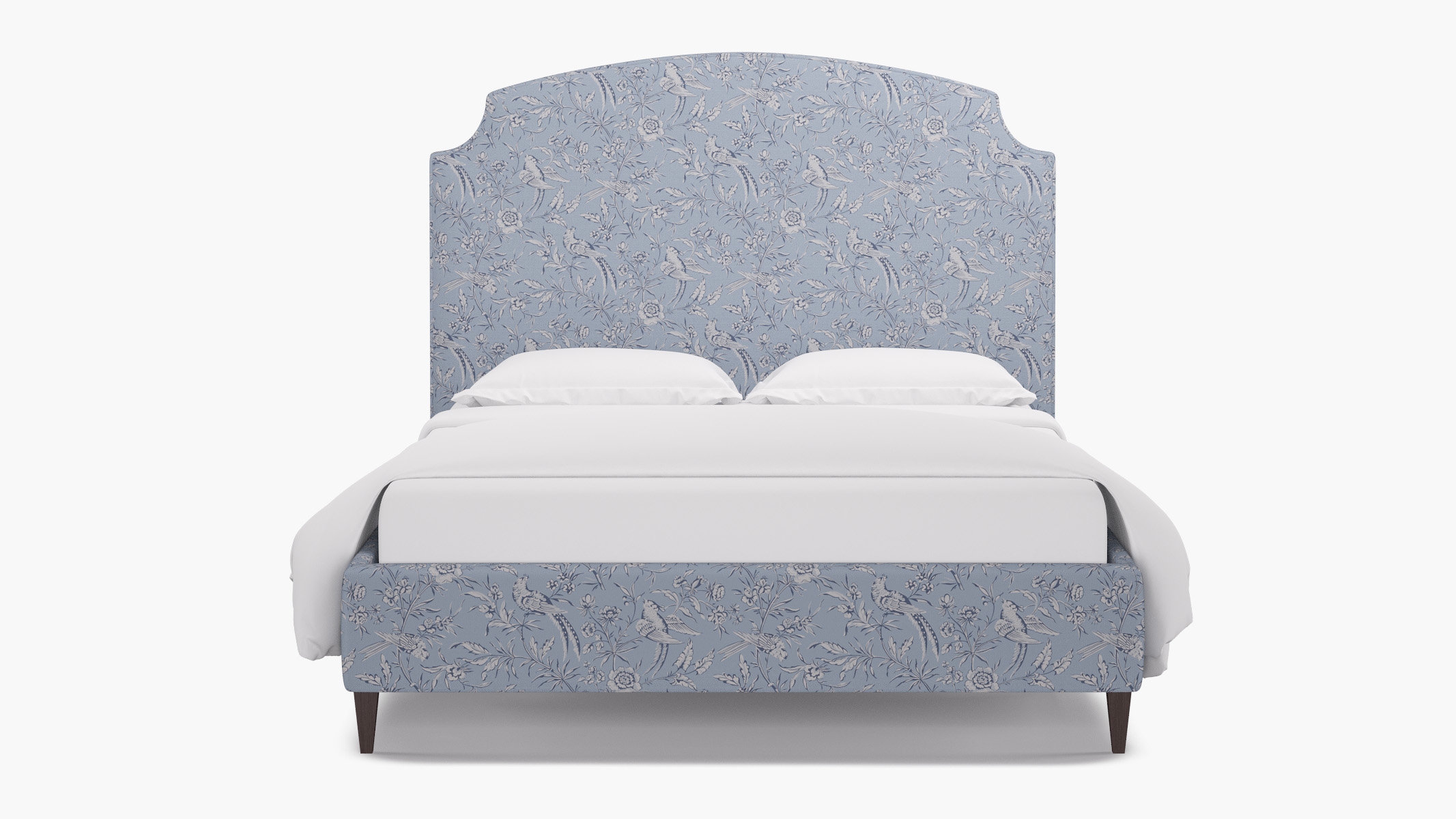 Cove Bed, Blue Aviary, Espresso Square Tapered Leg, King - Image 0