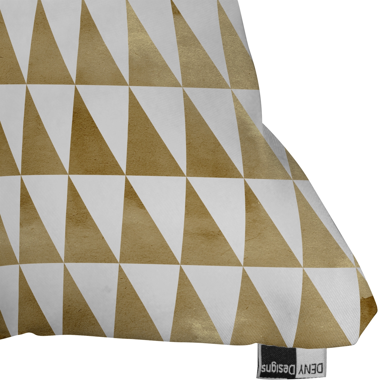 Triangle Pattern Gold by Georgiana Paraschiv - Outdoor Throw Pillow 18" x 18" - Image 1